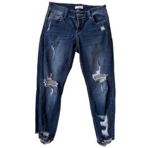 Cello Dark Wash Destroyed Jeans Size 2